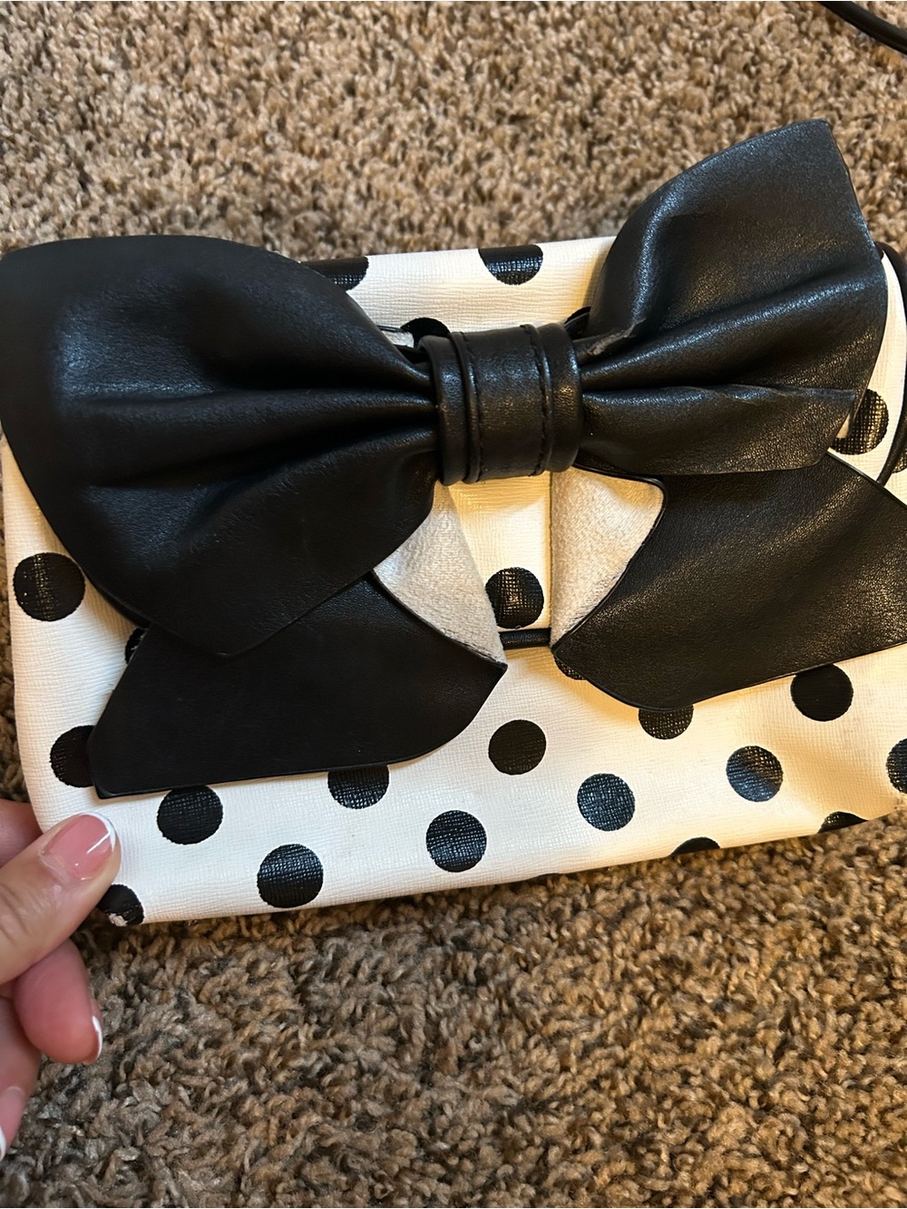 Black Bow Polka Dot Kids Clutch